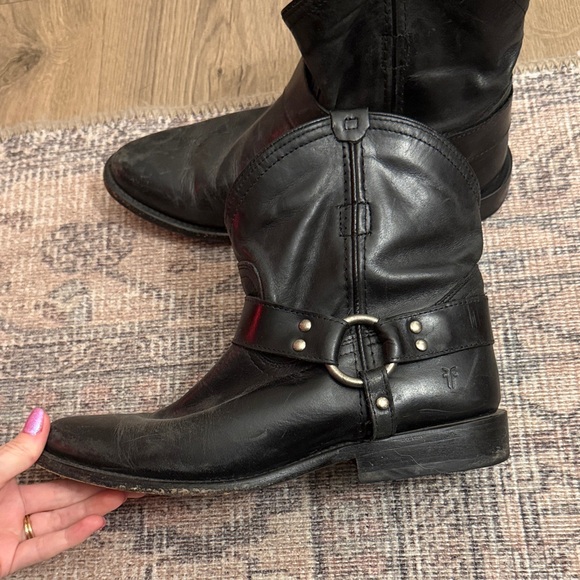 Frye Black Leather Ankle Boots - Picture 3 of 5